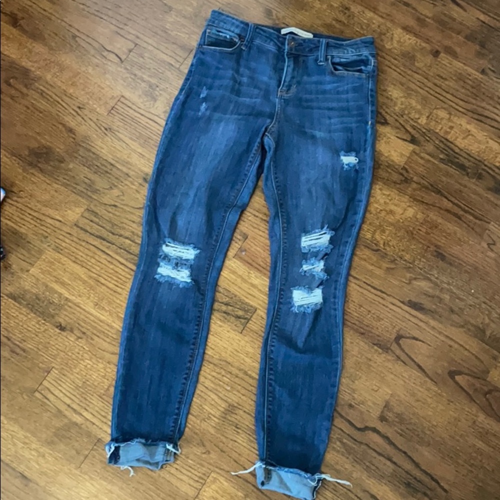American Rag distressed/ripped skinny jeans.